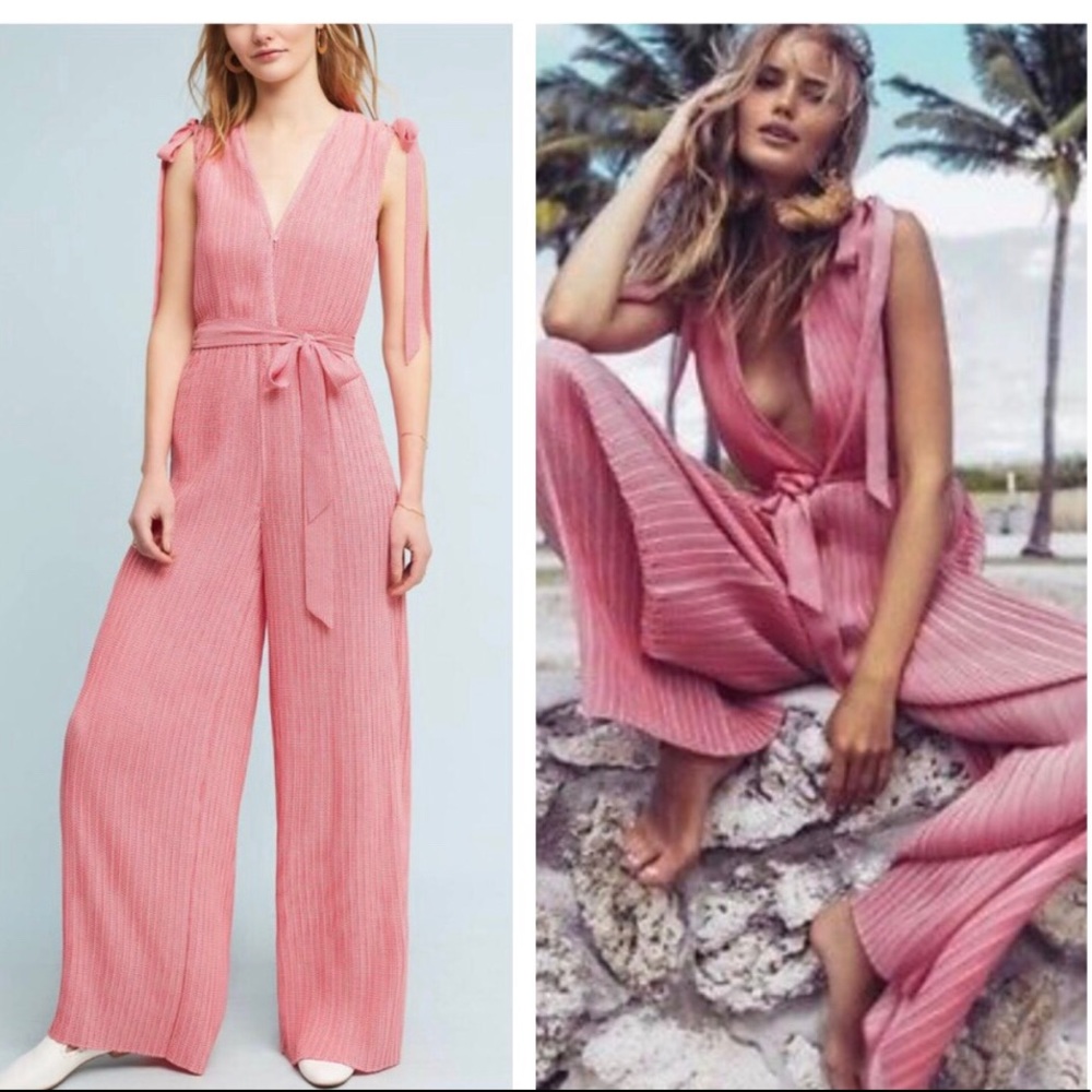 Anthropologie (Cmeo) Taliah Deep-V Jumpsuit